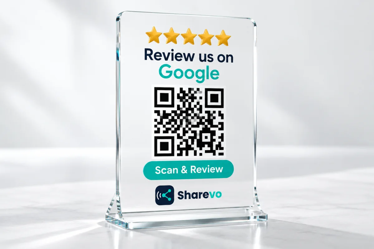 Single QR Google Review Acrylic Standee