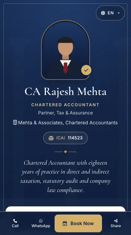 CA & Legal vCard template preview