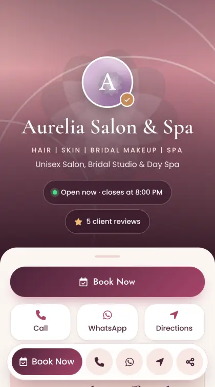 Salon & Spa vCard template preview